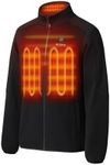 ORORO [Upgraded] Men's 4-Zone Fleece Heated Jacket with Heated Collar, Heating Fleece Jacket with Battery (Neutral Black, L)