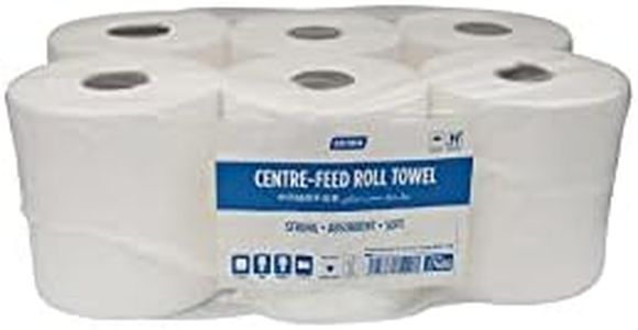 Extra Premium White Centrefeed Perforated Hand Towel Paper 300 Meter - 6 Rolls