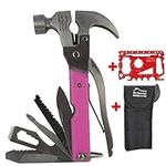 DIY TECH UK - 17 in 1 Hammer Multitool + FREE 48 in 1 Wallet Tool - EXTRA STRONG High Carbon Stainless Steel - Pliers, Wire Cutter, Bottle Opener, Knife, Saws, File, Screwdrivers & Spanners With Pouch