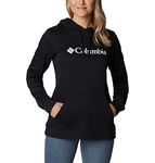 Columbia Women's Trek Graphic Hoodie, Black/Gem Columbia, 1X Plus