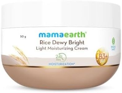 Mamaearth Rice Dewy Bright Light Moisturizing Cream with Rice Water & Niacinamide for Glass-Skin - 50 g | 24 Hrs Long-Lasting Moisturization | For Face, Hands & Body | Gives A Glass-Skin Glow | Non-Greasy & Quick Absorbing