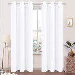 DWCN Pure White Window Curtain Panels 42x84 inches Long,with White Middle Layer,2 Curtain Panels for Living Room,Bedroom,Dining Room, Kitchen