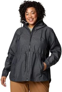 Columbia Womens Lillian Ridge II Waterproof Rain Jacket, Black, Large