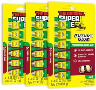 Super Glue - Future Glue Gel - 6 Mini Single Use Tubes - (Pack of 3)