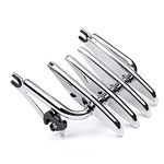 MoKitDora Detachable Stealth Two-Up Luggage Rack Compatible with 2009-Later Harley Touring Road King Road Glide Street Glide Electra Glide, Chrome