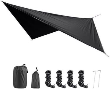 TRIWONDER Camping Tarp Cover Waterproof Rain Fly Tent Ground Cloth Footprint Hammock Shelter for Outdoor Hiking Picnic Beach (Black+Accessories)