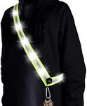 OLIKER LED Night Running Gear High Visibility LED Flashing Sash Outdoor Running Cycling Hiking Jogging Rechargeable Illuminating Gear for Men and Women Night Safety Walking (Green A)