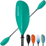 WONITAGO Kayak Paddles Carbon Fiber Shaft Paddle with Nylon Blades, Floating Adjustable Kayaking Oars, 3 Piece, 230-250 cm/90-98 Inches Teal