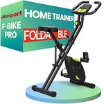 Ultrasport F-Bike Pro Folding Exercise Bike 331 lbs Capacity, 16 Levels, Extra Silent with Relax Foam Seat I Exercise Bikes for Home Use, Exercise Bike Foldable, Indoor Bike, Green-Black