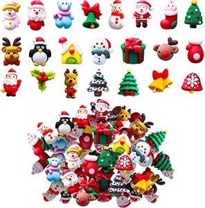 Haconba 66 Pieces Christmas Miniature Figurines Mini Crafts Resin Xmas Mini Resin Ornament for Snowy Winter Fairy Garden Dollhouse Decoration Pendant DIY