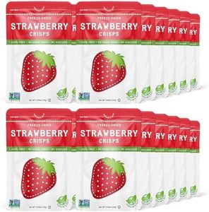 Nature’s Turn Freeze-Dried Strawberry Crisps – Healthy, Gluten-Free, Crispy & Delicious, Plant-Based Snack, Ideal for Cereal, Smoothies, School Lunches, & On-the-Go, Bags of 24 (0.35 oz Each)