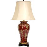 Oriental Furniture 30" Glazed Sakura Blossom Vase Lamp