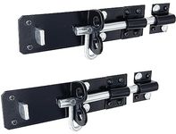 IRONTITE® 2 Pack Black Brenton Bolt Gate Bolt 150mm (6"), Ideal Door Bolt Lock For Gates, Sheds, Barns etc. Heavy Duty Gate Lock Bolts. Garden Gate Bolts For Wooden Gates Including Fixings.