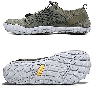 NORTIV 8 Men's Water Shoes Lightweight Quick Dry Barefoot Aqua Shoes Army/Green Size 10.5 US TREKMAN-2