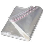 Dharansh - Pack of 75 pcs - 14x18 INCH Size | Transparent Plastic Poly Bag Sealable | Used for saree packaging gift packing, cards and other Packing etc. BOPP Poly Bags Self Adhesive