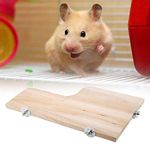 Zerodis Small Animals Natural Wooden Stand Platform, Pet shelf Toys L shaped Pet Springboard Toy Jumping Climbing Springboard Toy for Chinchilla Squirrel Guinea Pig