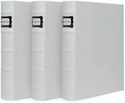 Bellagio-Italia DVD Storage Binder, Modern Set - Stores DVD Cover Art - Acid-Free Sheets - 3-Pack, Stores up to 144 DVDs, CDs, or Blu-Rays Media, White