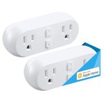 meross Smart Plug Dual WiFi Outlet Plug 2 in 1, Support Apple HomeKit Siri, Alexa, Echo, Google Assistant, Nest Hub and SmartThings, Voice Control, Remote Control, Timer, Sunset and Sunrise, 2 Pack