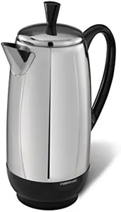 Farberware 12 Cup Electric Coffee Percolator, Coffee Maker with Stainless Steel Basket, Automatic Keep Warm, No-Drip Spout