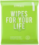 HyperGo Body Wipes - No Rinse Wet Wipes for Adults, All Natural Shower Bathing Wipes, Refreshing Body and Face Cleansing Wipes for Women and Men, 20 Extra Large Disposable Washcloths, 12x12 Cucumber