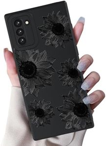 MINSCOSE Compatible with Samsung Galaxy Note 10 Case,Cute Floral Sunflower Blooms Print Design,Soft Silicone Slim Thin Girly Phone Case Protective Shockproof Cover for Women Girls 6.3inch-Black