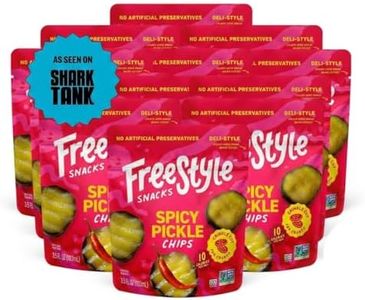 Freestyle Snacks Pickle Chip Snack Packs - As Seen on Shark Tank - Spicy Dill - All Natural, Fresh-Packed Deli-Style Pickles - Non-GMO, Kosher, Gluten-Free, Low Calorie - 3.5 Ounce (12 Pack)