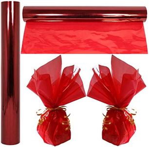 Anapoliz Cellophane Wrap Roll Red | 100’ Ft. Long X 16” in. Wide | 2.3 Mil Thick Transparent Red | Gifts, Baskets, Treats, Cellophane Wrapping Paper | Colorful Cello Christmas, Holiday Color| by