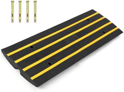 Rubber Driveway Curb Ramps, 15 Ton Capacity Heavy Duty Car Ramp, 2.5 Inch High Curbside Bridge Ramp, 4ft Motorcycle Ramp for Loading Dock Garage Sidewalk Wheel Ramp