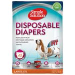 Simple Solution Disposable Dog Diapers for Female Dogs, Super Absorbent Leak-Proof Fit with Wetness Indicator for Excitable Urination, Incontinence or females in heat - 12 pack