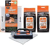 Q-Swiper BBQ Grill Cleaner Gift Bundle Set - 1 Q-Swiper Grill Brush, 65 Q-Swiper Grill Cleaning Wipes and 2 Q-Swiper Reusable Grill Cloths. Safe Way to Clean BBQ Grill Grates and Grill Exterior.