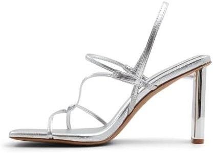 ALDO Women's Meagan Heeled Sandal, Silver, 5