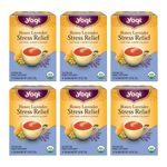 Yogi Honey Lavender Stress Relief Tea Bags, 16 Count, (Pack of 6)