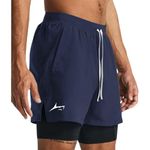 PROSHARX 2 in 1 Active Dual Shorts with Inner Tights Layer | Men's Double Layer Short for Running, Gym & Sports (M, Blue)