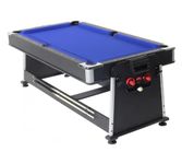 7ft Pool Table Rotating Table & 3 in 1 Pool Snooker Table Tennis Air Hockey Games Table With All Accessories, Great for Kids and Adults (Blue)