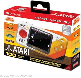 My Arcade Atari Pocket Player Pro: Handheld Portable Video Game Console with 100 Games, 2.75" Color Display, Ergonomic Design