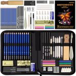 EGOSONG 41 Pack Professional Art Supplies – Graphite/Charcoal Pencils Art Set – All in One Drawing Tools Sketching Art Kit with Sketchbook – Portable Travel Drawing Kit for Adults Beginners & Artists