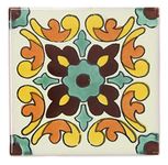 Ceramic Mexican Tile - 10.5cm- Handmade and Ethically Traded by Tumia LAC - 10 Pack