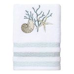 Avanti Linens Coastal Terrazzo Collection, Cotton, White, Hand Towel