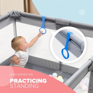 Kidoola Baby Playpen, Grey 127x127cm – Safe Indoor Play Yard