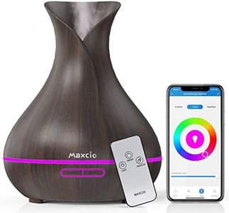 Difusor de Aroma Alexa 400ml Maxcio Humidificador Ultrasónico Aceites Esenciales 7-Color LED 2 Modos de Niebla con Mando a Distancia Compatible con Amazon Alexa y Google Home