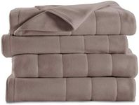 Sunbeam Quilted Fleece Heated Blanket, King, Mushroom, BSF9GKS-R772-13A00