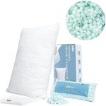 Shredded Memory Foam Bed Pillow for Sleeping - Adjustable Pillow for Side, Back Sleeper - with Washable Cooling Cover - King Size - 20 x 36 inches - Pack of 1