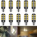 UNXMRFF - 921 922 912 RV Interior LED Light Bulbs Super Bright 24-SMD Warm White, T10 194 LED Bulb Replacement 12V Car Dome Map lights, RV Light, Trailer Boat Motorhome camper light bulbs, Pack of 10