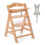 Hauck Alpha+ Wooden Highchair, Natural - FSC Sustainable Certified Beechwood, 6 Months to Adult, Toddler Feeding and Entertainment Chair