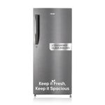Haier 190L 5 Star Direct Cool Single Door Refrigerator | 3 Toughened Glass Shelves | Fast Ice Making in Just 60 minutes | Large Veg Box| Easy Clean Back (HED-205DS-P, Dazzle Steel)