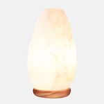 Himalayan Glow White Salt Crystal Lamp, Natural Salt Night Light, Hand Crafted Salt Lamp with Neem Wooden Base, Salt Lamp Bulb,(ETL Certified) Dimmer Switch | 5-7 LB