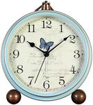 Maxspace 5.2in Analog Clock, Retro Silent Desk Clock Non-Ticking & Battery Operated with Quartz Movement,Clock Decor for Bedroom Living Room