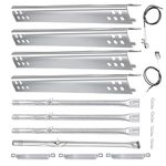 Welbocom 17.75" Burners and 16.95" Heat Plates for Charbroil Performance 4 Burner Grills 463342119 463377319;Charbroil Grill Replacement Parts;Char Broil Grill Replacements;Charbroil Parts (4-Burner)