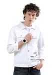 The Indian Garage Co Men's Slim Fit Jacket (0621-DRJKT04-01_White XL)