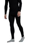 Mountain Warehouse Mens Merino Thermal Base Layer Trousers - Lightweight Mens Pants, Antibacterial, Breathable Bottoms - for Camping in Black L